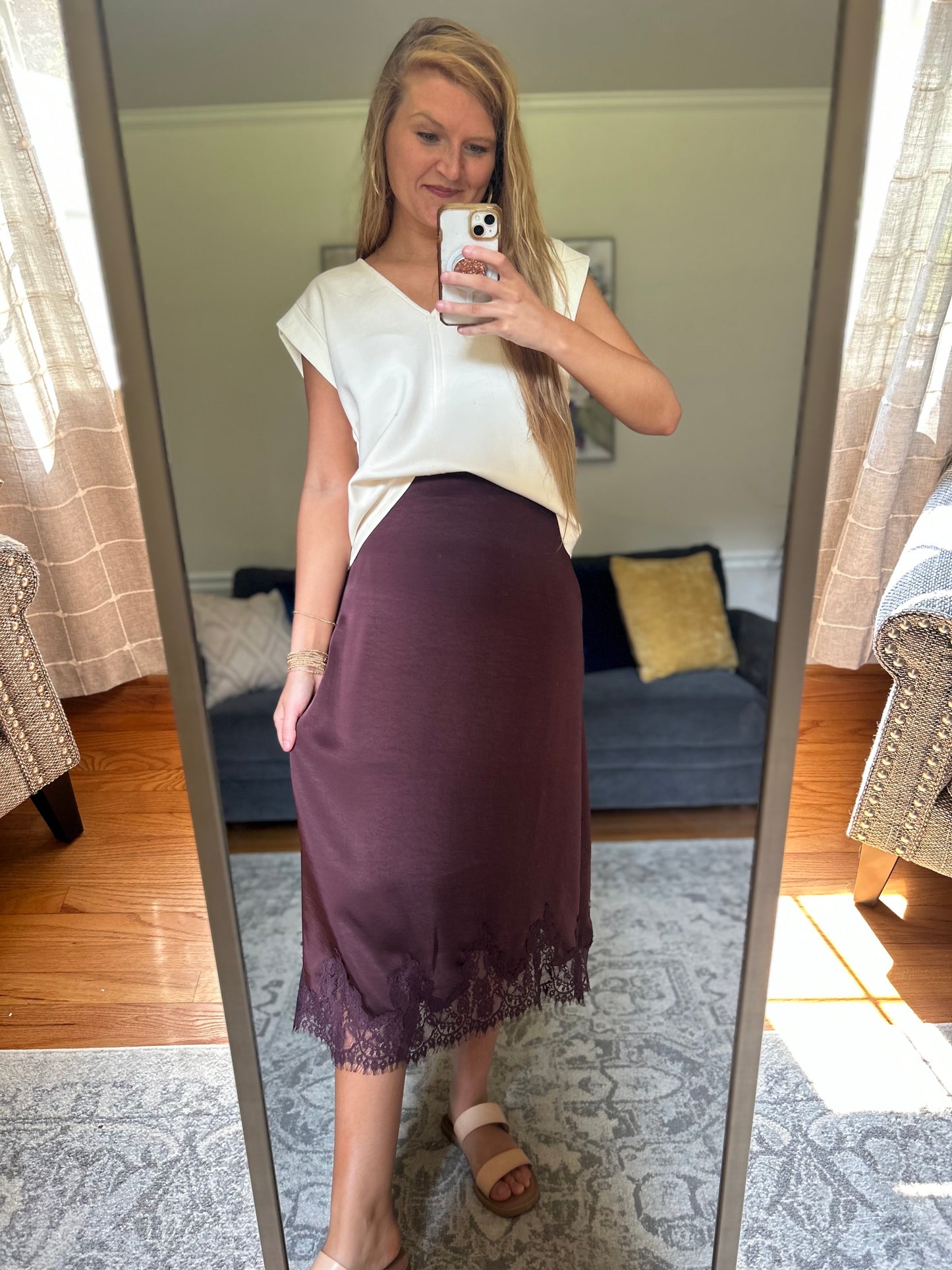 First Toast Lace Trim Skirt