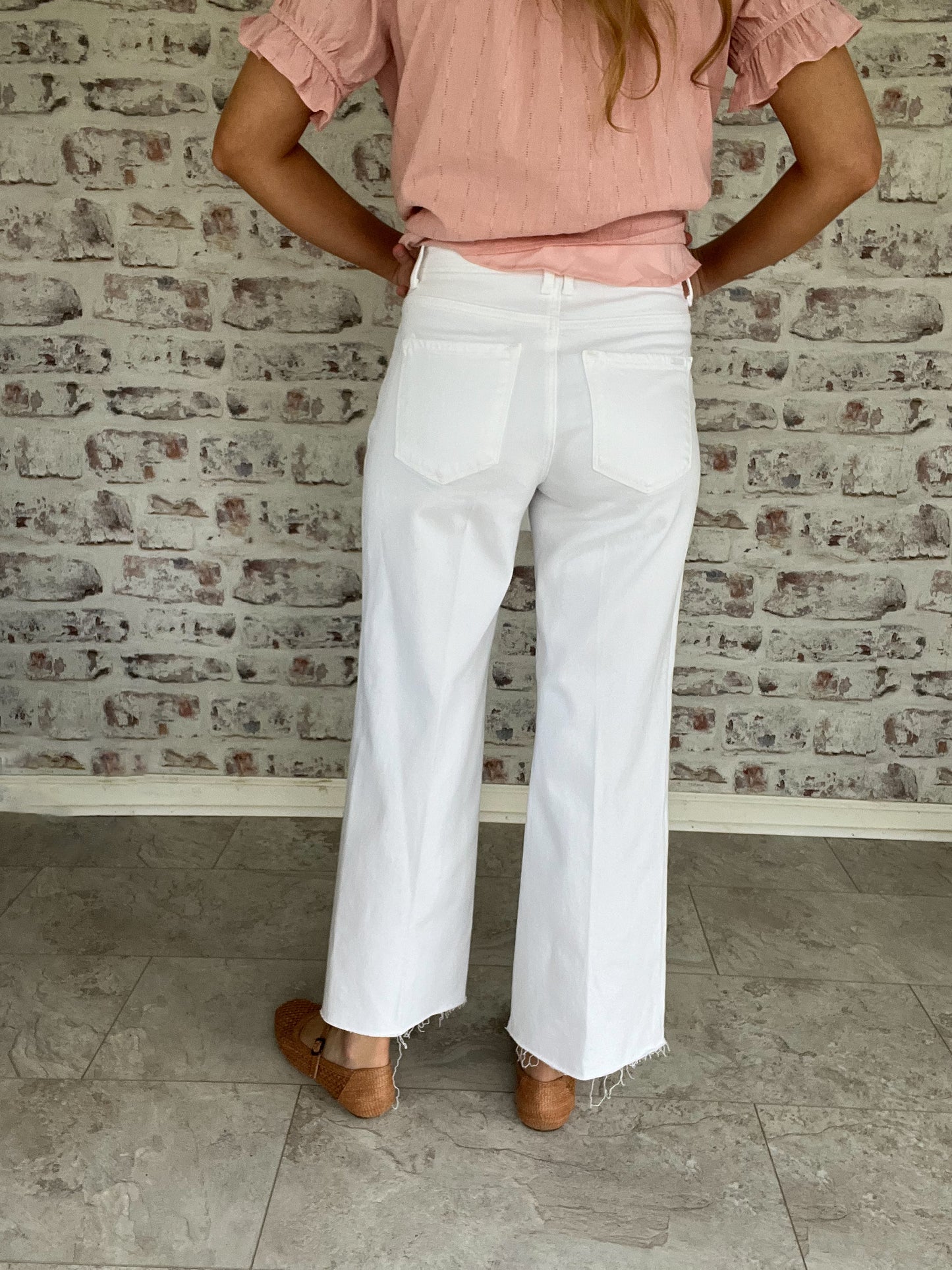 High Rise Wide Leg Ankle Jeans