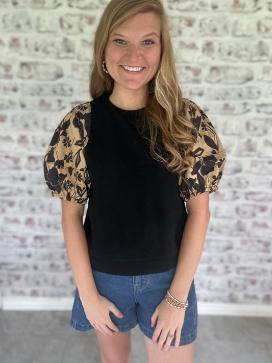 Laurel Lane Floral Sleeve Top