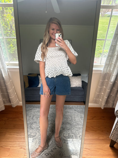 Darling and Dotted Peplum Blouse