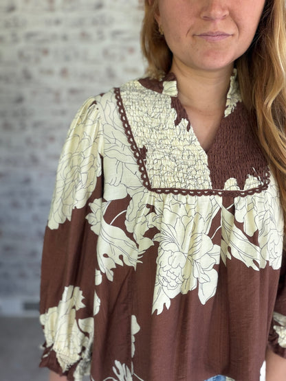 Rustic Romance Floral Blouse
