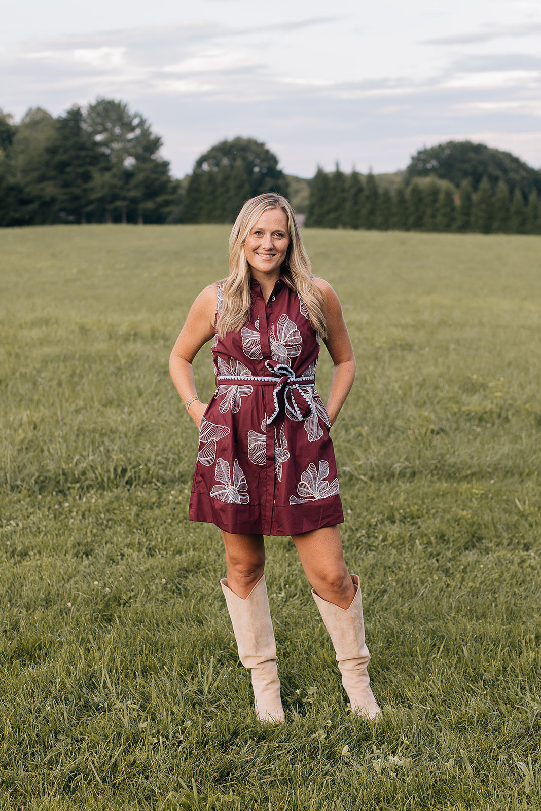 Prescott Embroidered Belted Dress