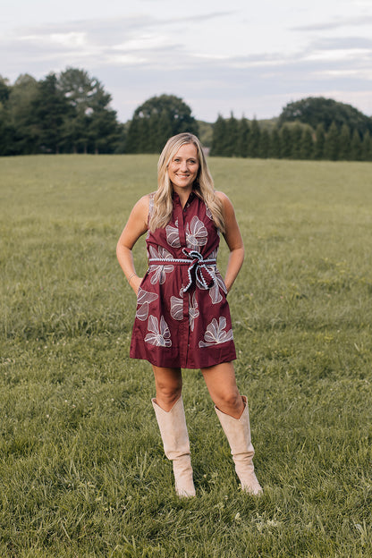Prescott Embroidered Belted Dress