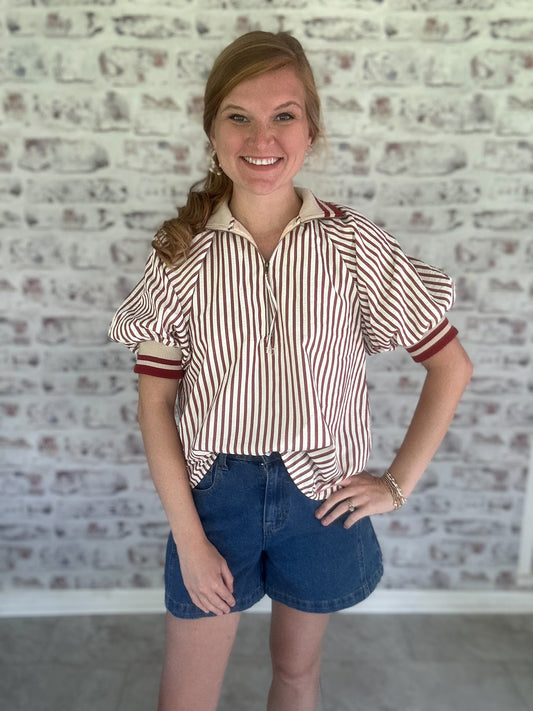 Heritage Stripe Collared Top