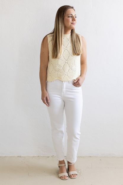 Crocheted Grace Scallop Hem Top