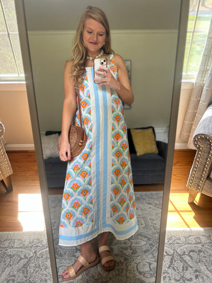 Island Mosaic Midi Dress