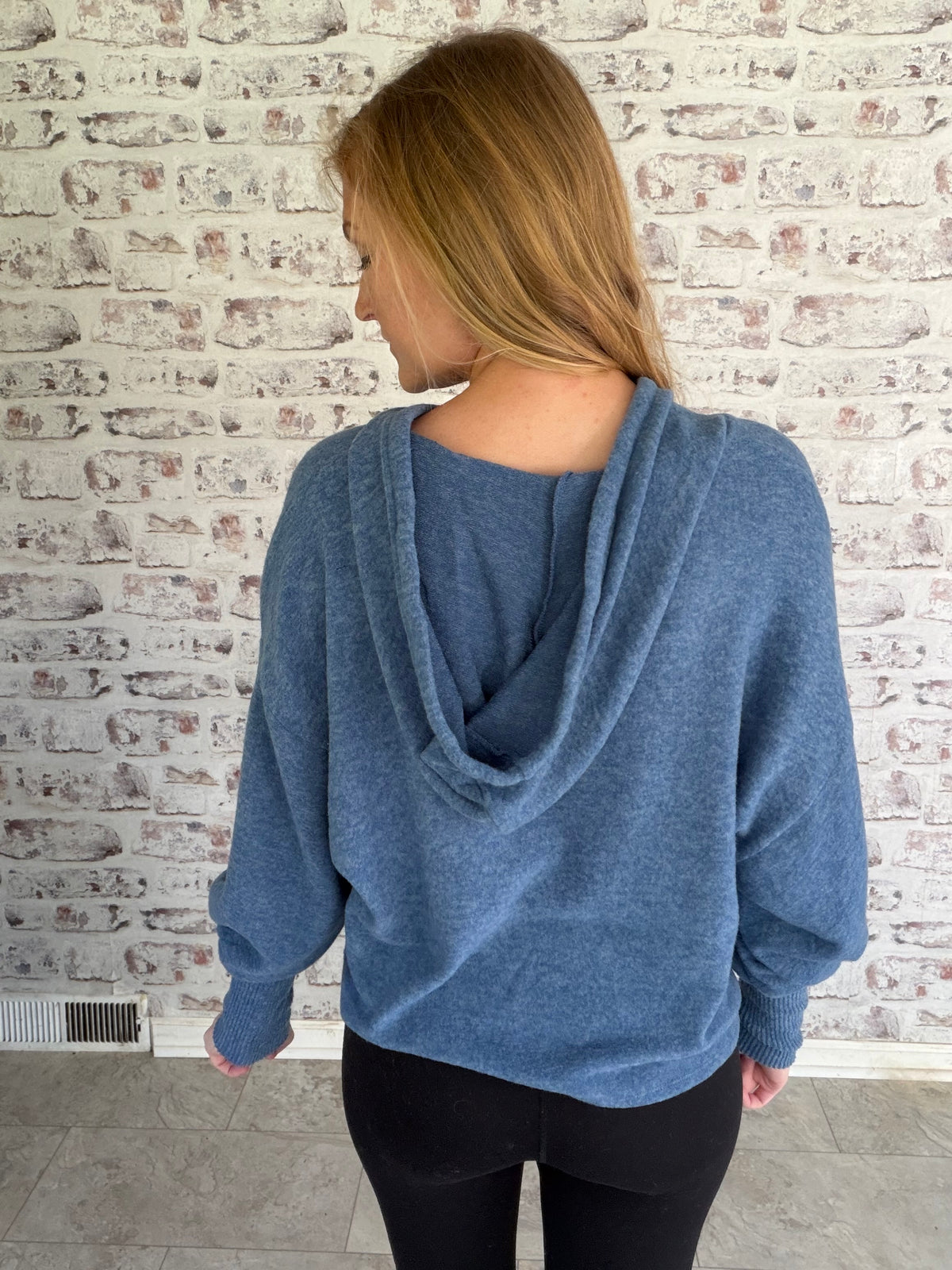 Oh So Soft Cropped Hoodie in Blue