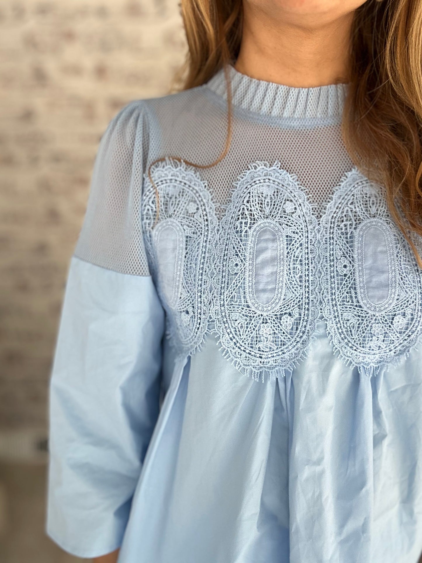 Astoria Lace Blouse in Blue