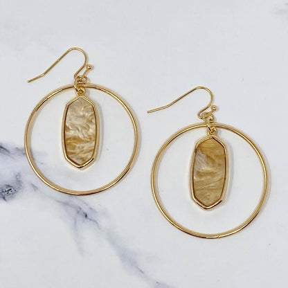 Kenzie Circle Drop Earrings: Nude