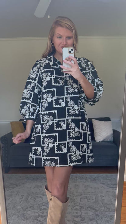 Carolina Inn Embroidered Mini Dress