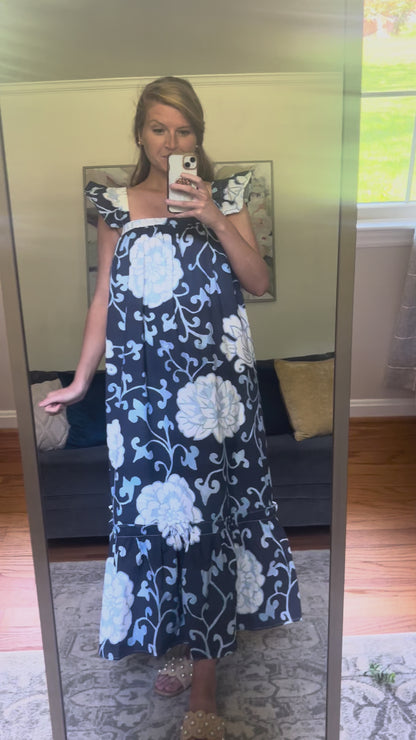 Cobalt Conservatory Floral Maxi Dress