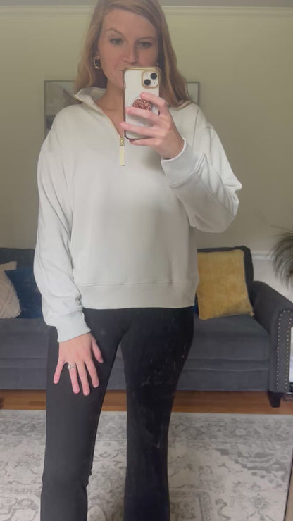 Half-Zip Pullover in Bone