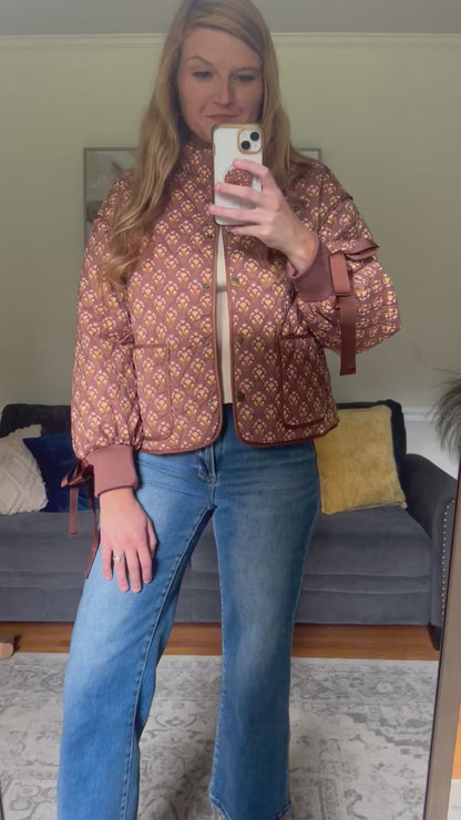 Hearthside Bow Sleeve Quilted Jacket