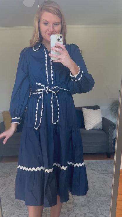 Coastal Belle Ric Rac Midi Dress